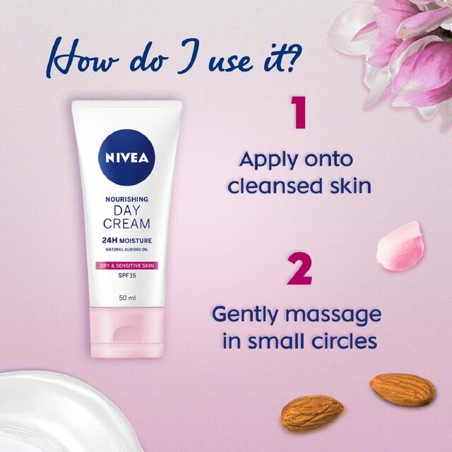 NIVEA Day Cream Face Moisturiser for Dry & Sensitive Skin SPF15 thumbnail 3