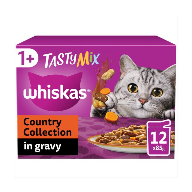 Whiskas 1+ Cat Pouches Tasty Mix Classic selection with Veg in Gravy