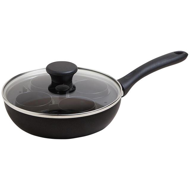 M&S Collection Black Aluminium 20cm Egg Poacher, Black