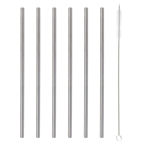 Viners Barware Long Steel Drinking Straws