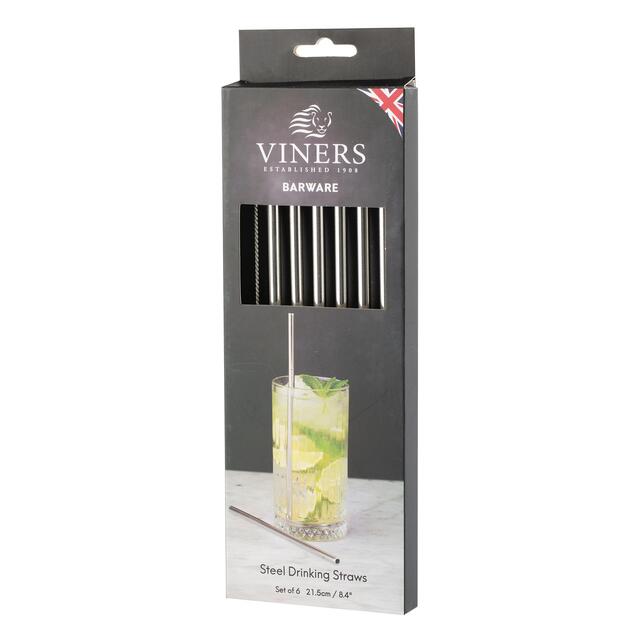 Viners Barware Long Steel Drinking Straws thumbnail 2