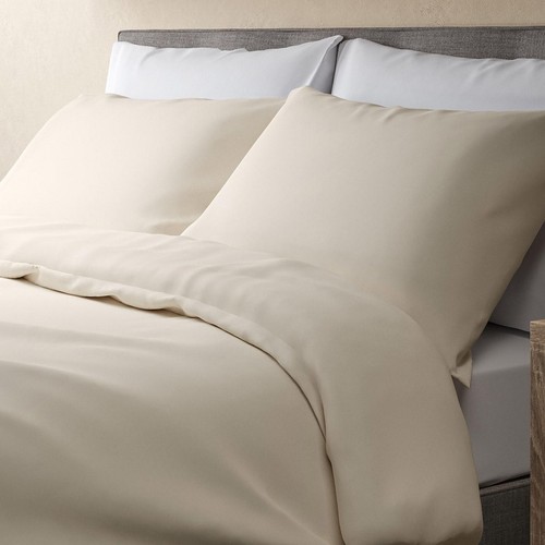 M&S Comfortably Cool Tencel Rich Duvet Cover, Single, Cream thumbnail 2