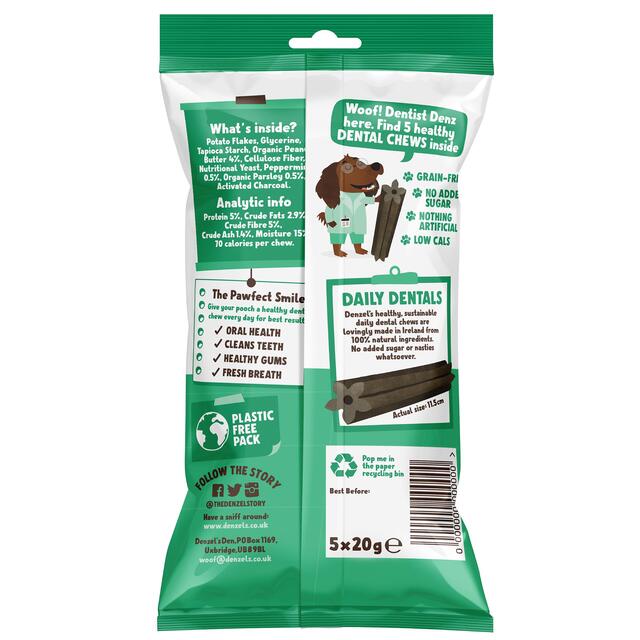 Denzel's Daily Dentals For Medium Dogs Peanut Butter, Peppermint & Parsley thumbnail 2