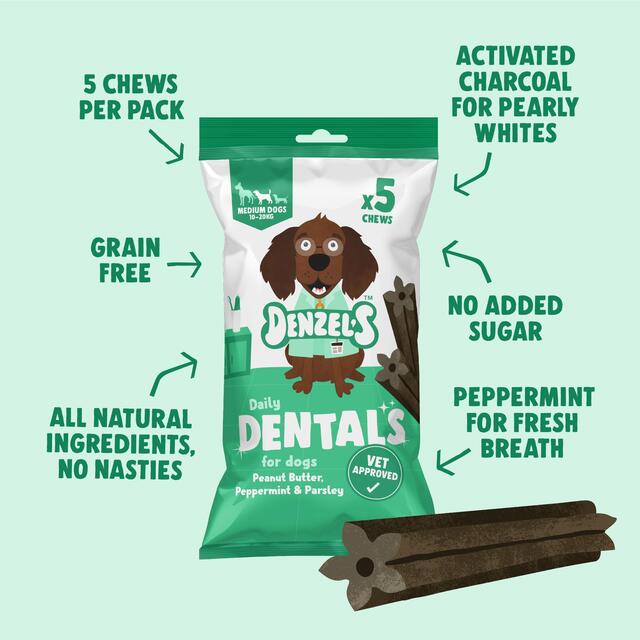 Denzel's Daily Dentals For Medium Dogs Peanut Butter, Peppermint & Parsley thumbnail 3