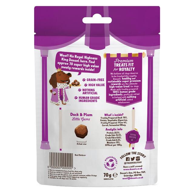 Denzel's Meaty Rewards Duck & Plum Little Gems Dog Treats thumbnail 2