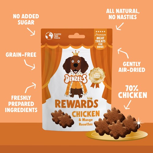 Denzel's Premium Rewards Chicken & Mango Meat Dog Treats thumbnail 3