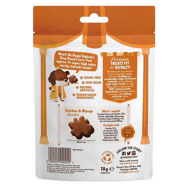 Denzel's Meaty Rewards Chicken & Mango Rosettes Dog Treats thumbnail 2