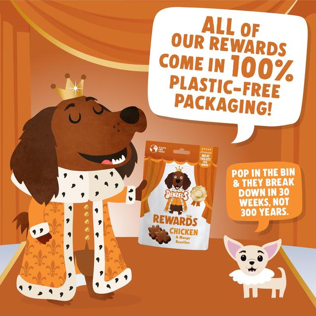 Denzel's Meaty Rewards Chicken & Mango Rosettes Dog Treats thumbnail 5