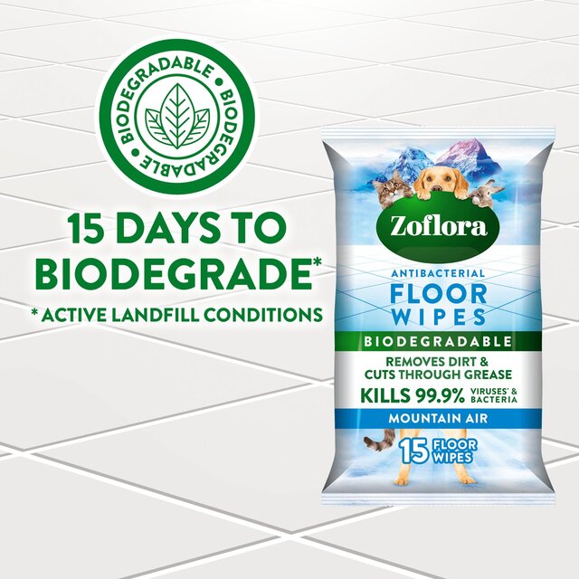 Zoflora Mountain Air Large Floor Wipes, Pet Friendly thumbnail 2