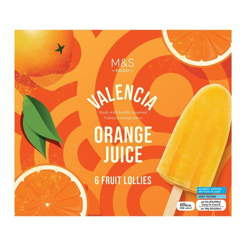 M&S 6 Valencia Orange Juice Ice Lollies thumbnail 2