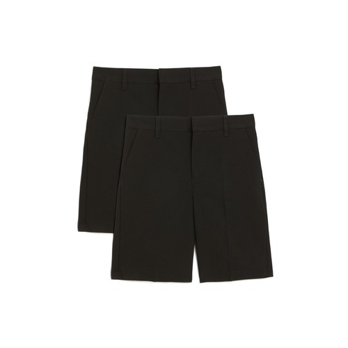 M&S Boys Regular Leg School Shorts, 2 Pack, 4-5 Years, Black thumbnail 2
