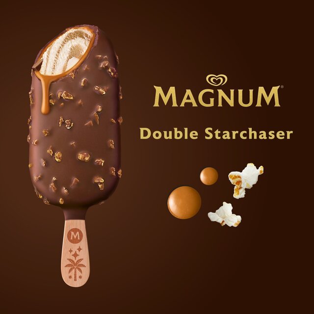 Magnum Double Starchaser Chocolate, Caramel, Popcorn Ice Cream Sticks thumbnail 5