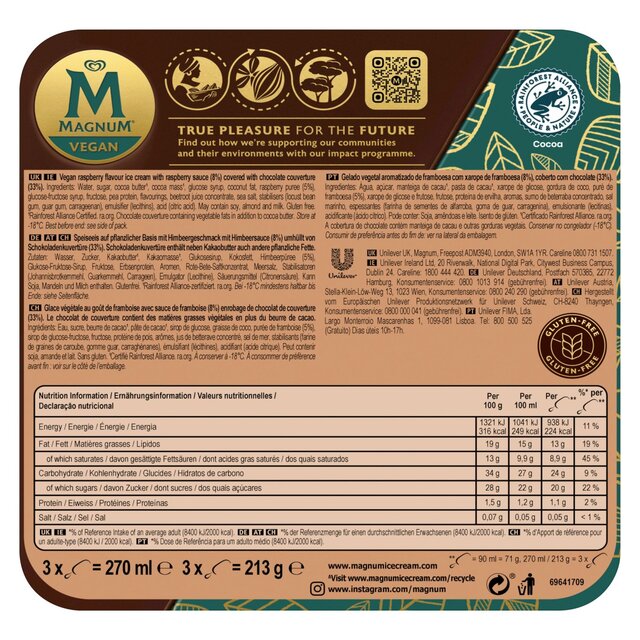 Magnum Vegan Raspberry Swirl Ice Cream Sticks thumbnail 3