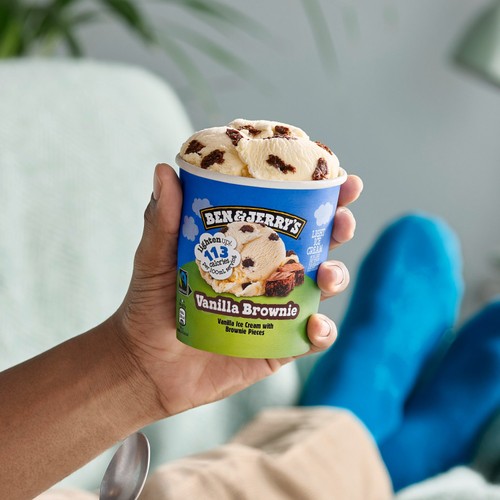 Ben & Jerry's Lighten Up Vanilla Fudge Brownie Ice Cream Tub thumbnail 2