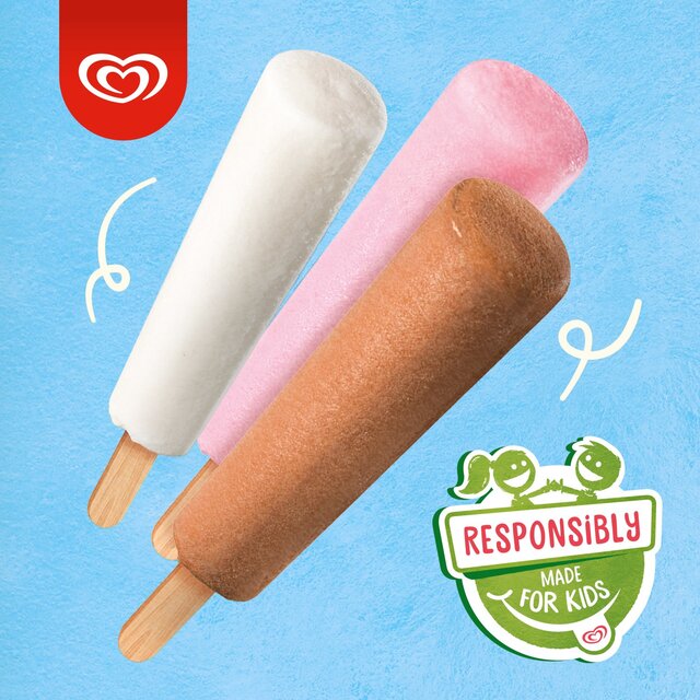 Wall's Mini Milk Vanilla, Strawberry & Chocolate Ice Cream Lollies thumbnail 4