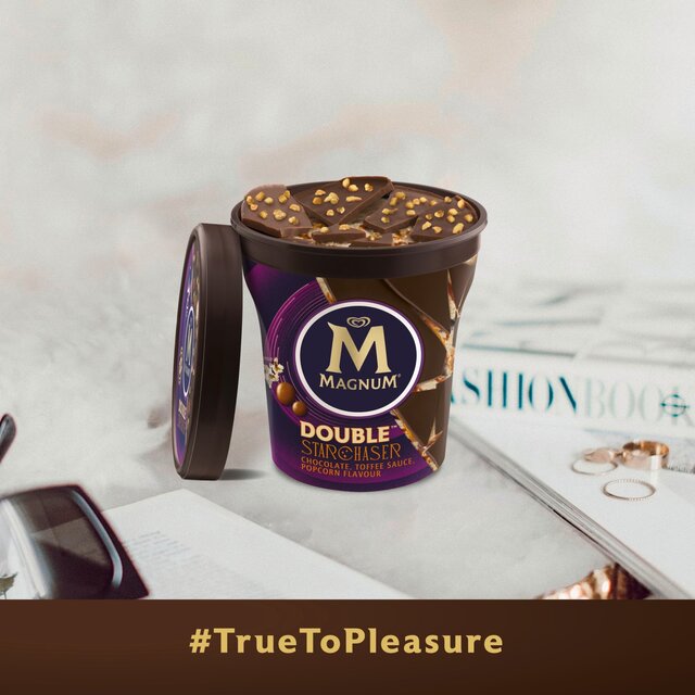Magnum Double Starchaser Chocolate, Caramel, Popcorn Ice Cream Tub thumbnail 5