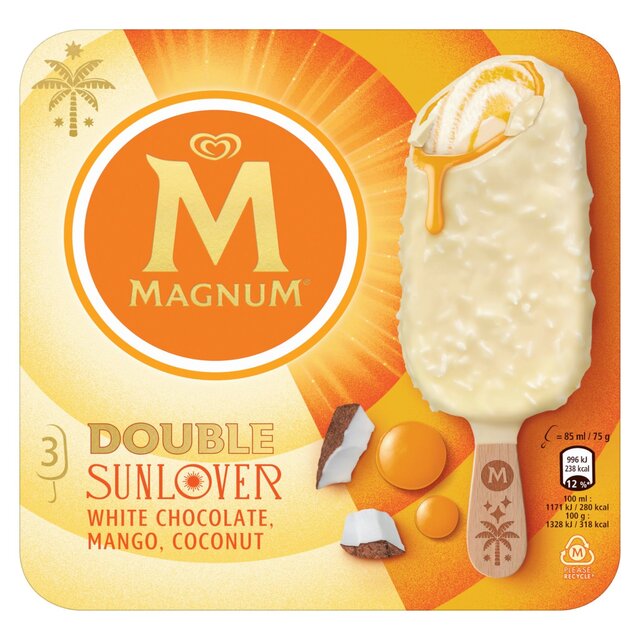 Magnum Double Sunlover White Chocolate, Mango, Coconut Ice Cream Sticks thumbnail 2