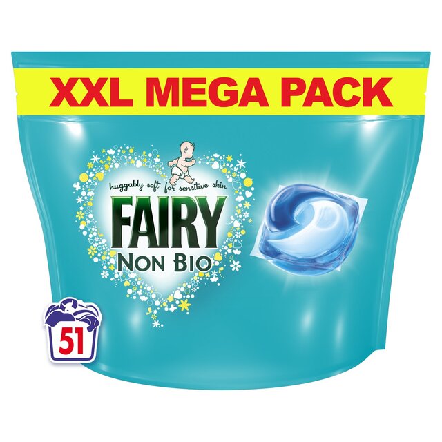 Fairy Non Bio Pods Washing Liquid Capsules for Sensitive Skin 51 Washes - Image 1