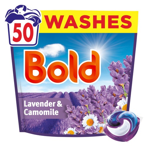Bold All-in-1 Pods Washing Liquid Capsules Lavender & Camomile 51 Washes
