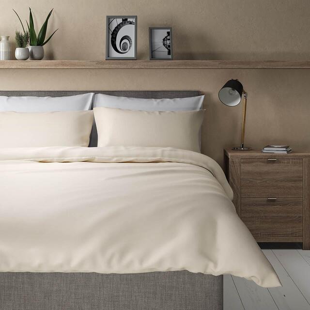 M&S Comfortably Cool Tencel Rich Duvet Cover, Cream