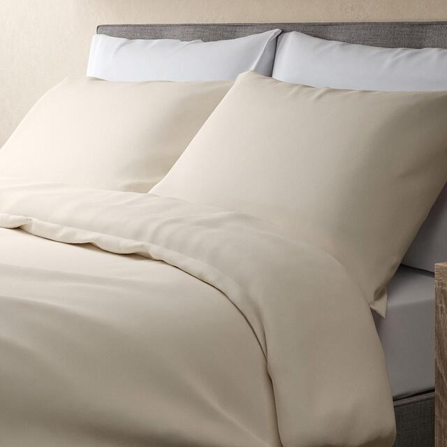 M&S Comfortably Cool Tencel Rich Duvet Cover, Cream thumbnail 2