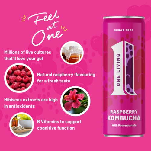 One Living Raspberry Kombucha Multipack thumbnail 3