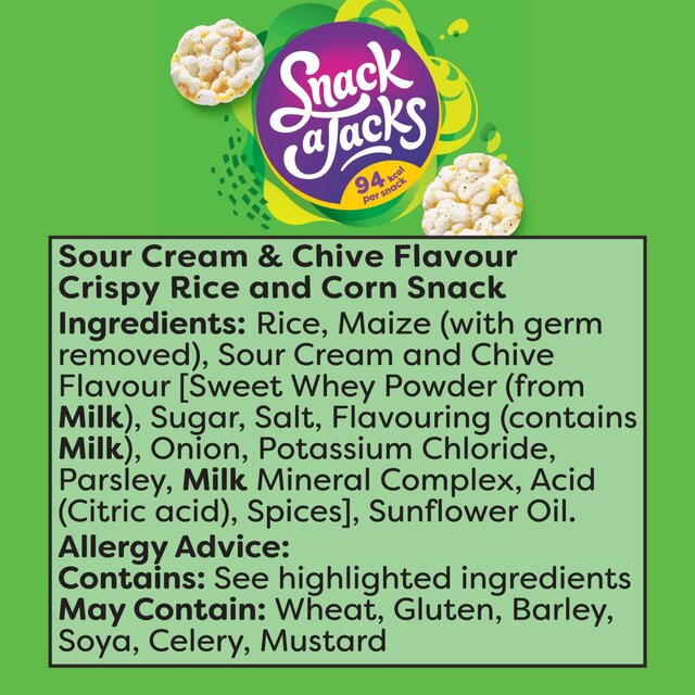 Snack a Jacks Sour Cream & Chive Rice Cakes thumbnail 2