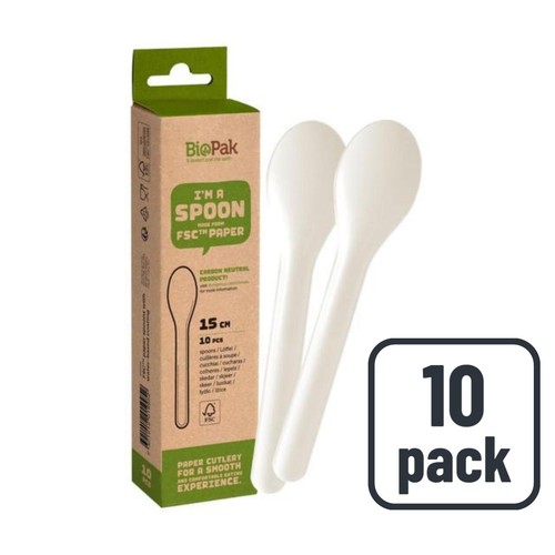 BioPak White Paper Spoons