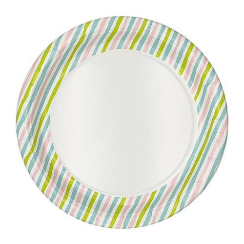 Stripes Recyclable Paper Party Plates