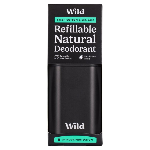 Wild Men's Black Case and Fresh Cotton and Sea Salt Deodorant