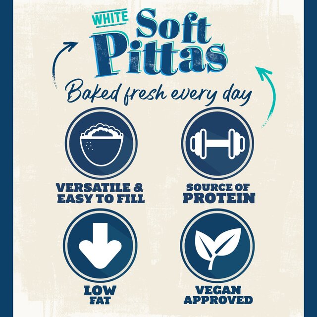 Warburtons 4 Soft White Pittas thumbnail 3