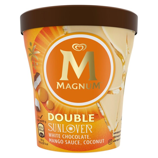 Magnum Double Sunlover White Chocolate, Mango, Coconut Ice Cream Tub
