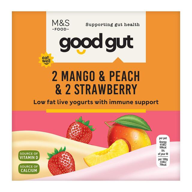 M&S Gut Health Mango & Peach & Strawberry Yogurt thumbnail 2