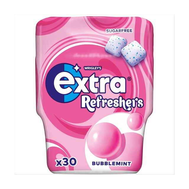 Wrigley's Extra Refreshers Bubblemint Sugar Free Chewing Gum Bottle 30pcs