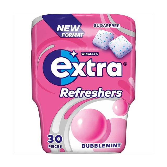 Wrigley's Extra Refreshers Bubblemint Sugar Free Chewing Gum Bottle 30pcs thumbnail 2