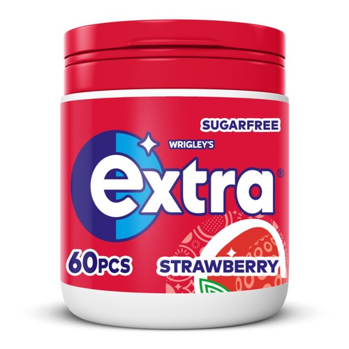 Extra Strawberry Flavour Sugarfree Chewing Gum Bottle