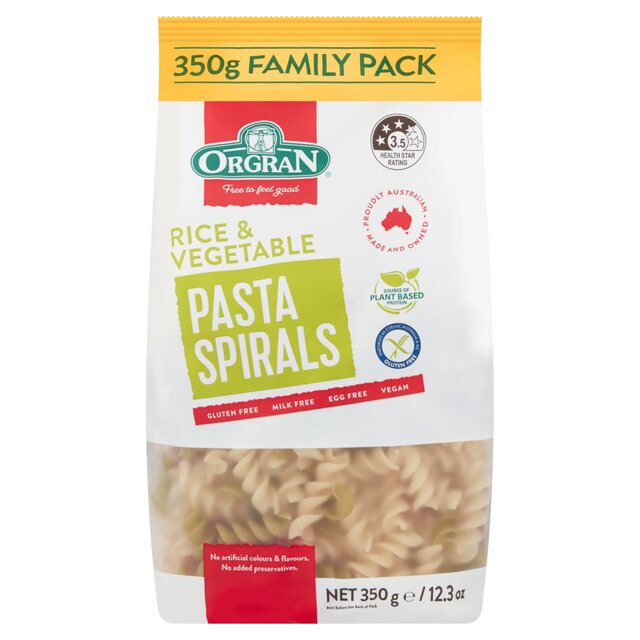 Orgran Gluten Free Rice & Vegetable Spiral Pasta