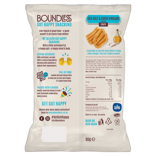 Boundless, Sea Salt and Cider Vinegar Chips, Sharing Bag thumbnail 2