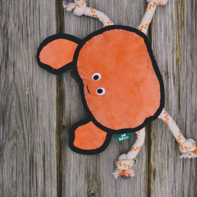 Beco Rough & Tough Recycled Dog Toy Crab thumbnail 3