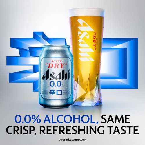 Asahi Super Dry 0% Alcohol-Free Beer Lager Cans thumbnail 3