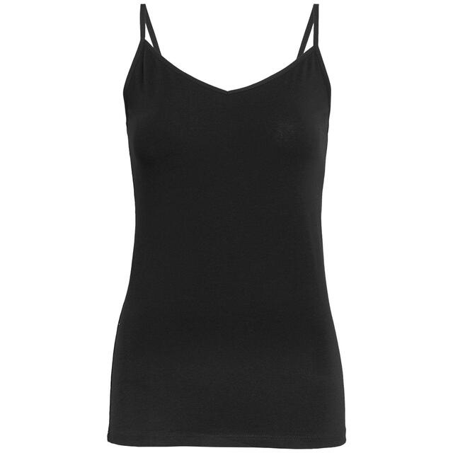 M&S Womens Cotton Rich Strappy Vests, 8-18, Black thumbnail 2