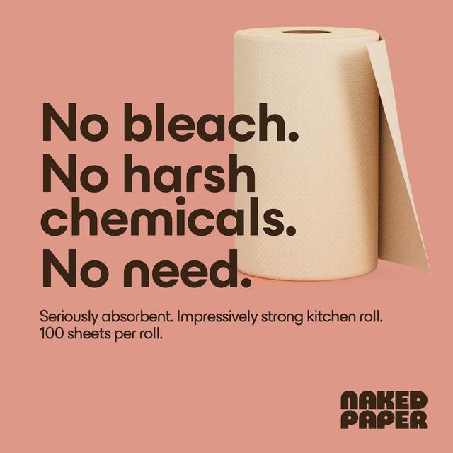 Naked Paper Unbleached Super Absorbent Bamboo Kitchen Roll thumbnail 4
