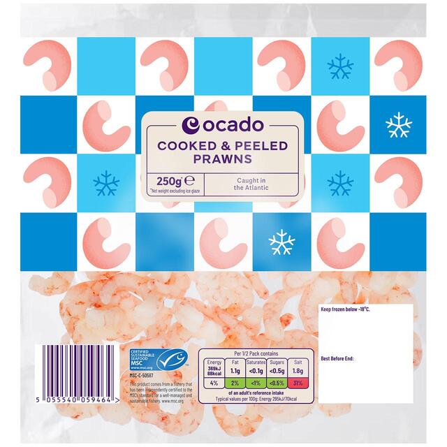Ocado MSC Frozen Cooked & Peeled Coldwater Prawns thumbnail 2