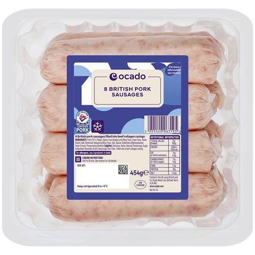 Ocado 8 British Pork Sausages thumbnail 2