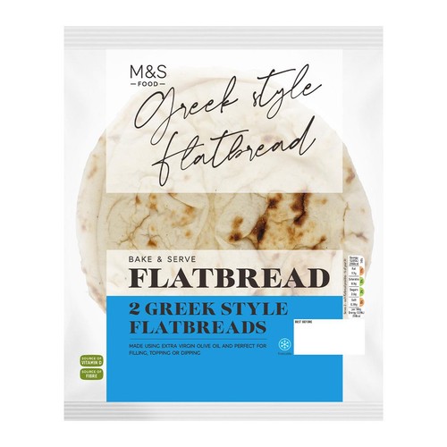 M&S 2 Greek Style Flatbreads thumbnail 2