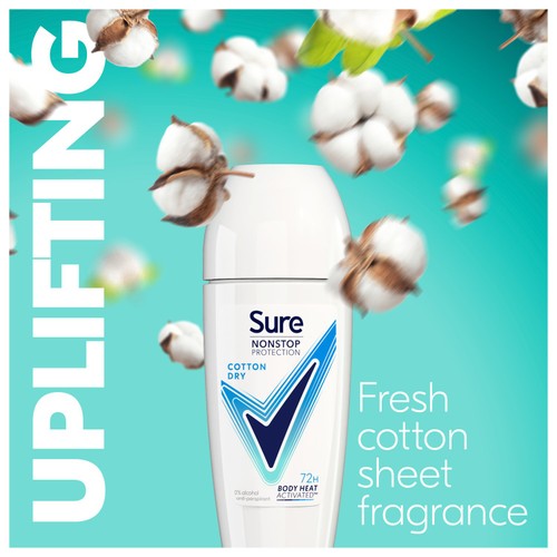 Sure Women Antiperspirant Deodorant Roll On Nonstop Cotton Dry thumbnail 3
