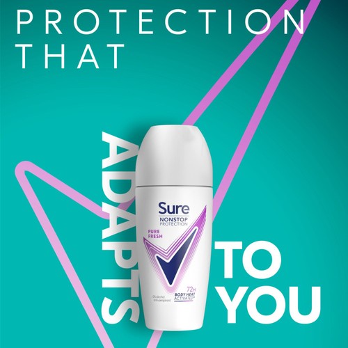 Sure Women 72hr Nonstop Antiperspirant Deodorant Roll On Pure Fresh thumbnail 2