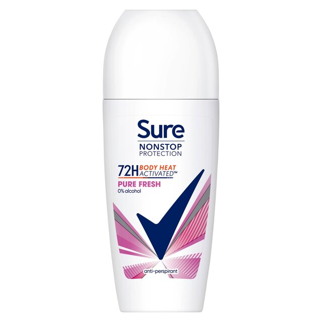 Sure Women 72hr Nonstop Antiperspirant Deodorant Roll On Pure Fresh thumbnail 2