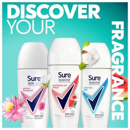 Sure Women 72hr Nonstop Antiperspirant Deodorant Roll On Uplifting & Fresh thumbnail 7