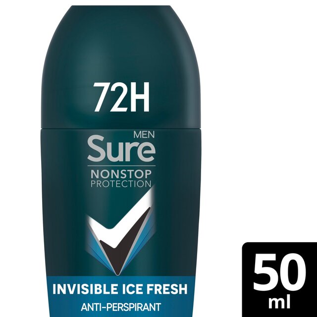 Sure Men 72hr Nonstop Antiperspirant Deodorant Roll On Invisible Ice